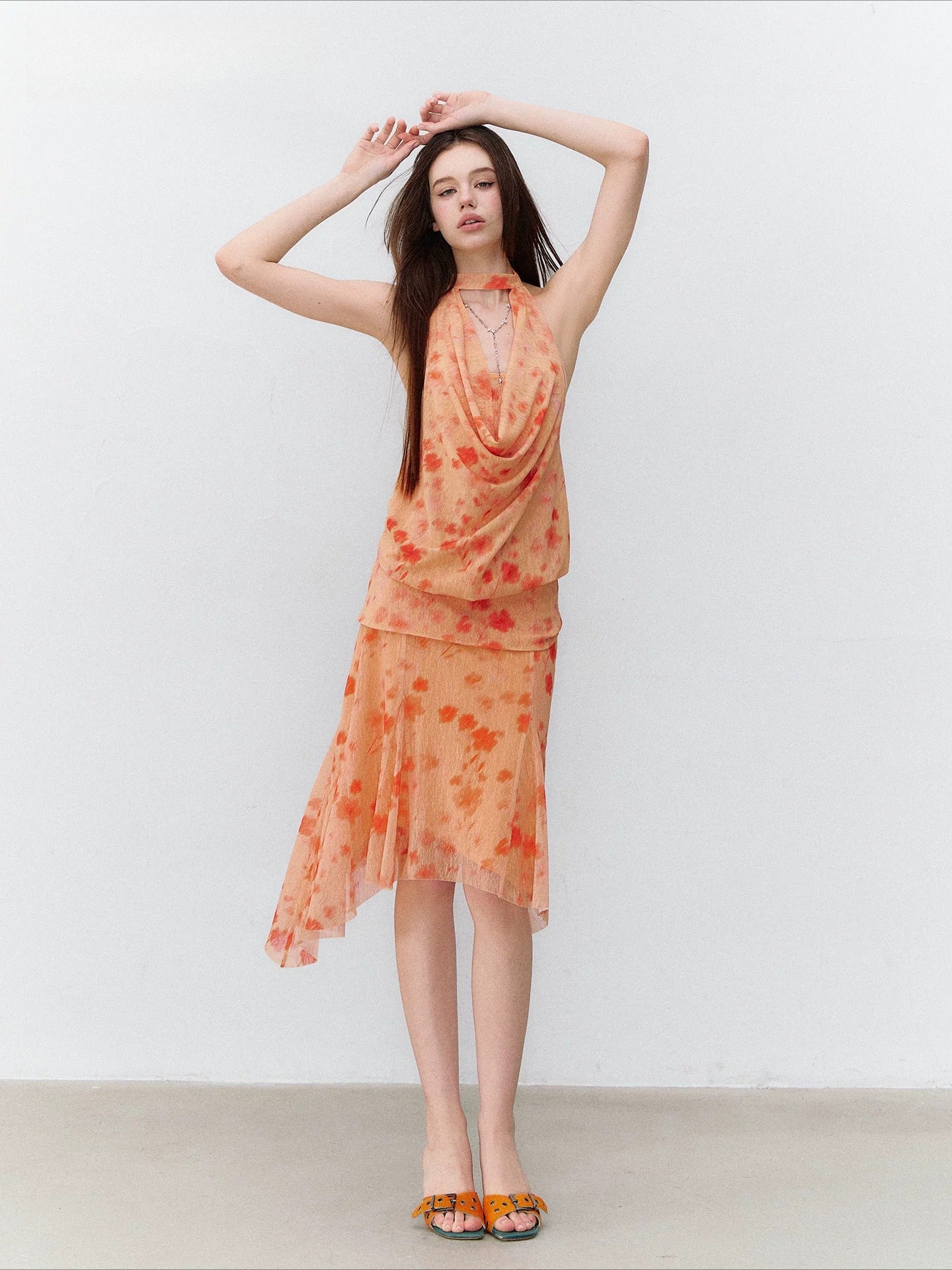 Floral Halter Top &amp; Skirt Set