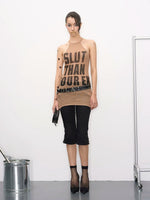 Letter Print Halter Knit Dress
