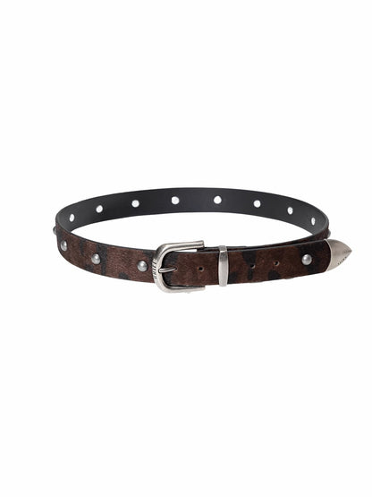 Camo Pony Hair Studded Belt