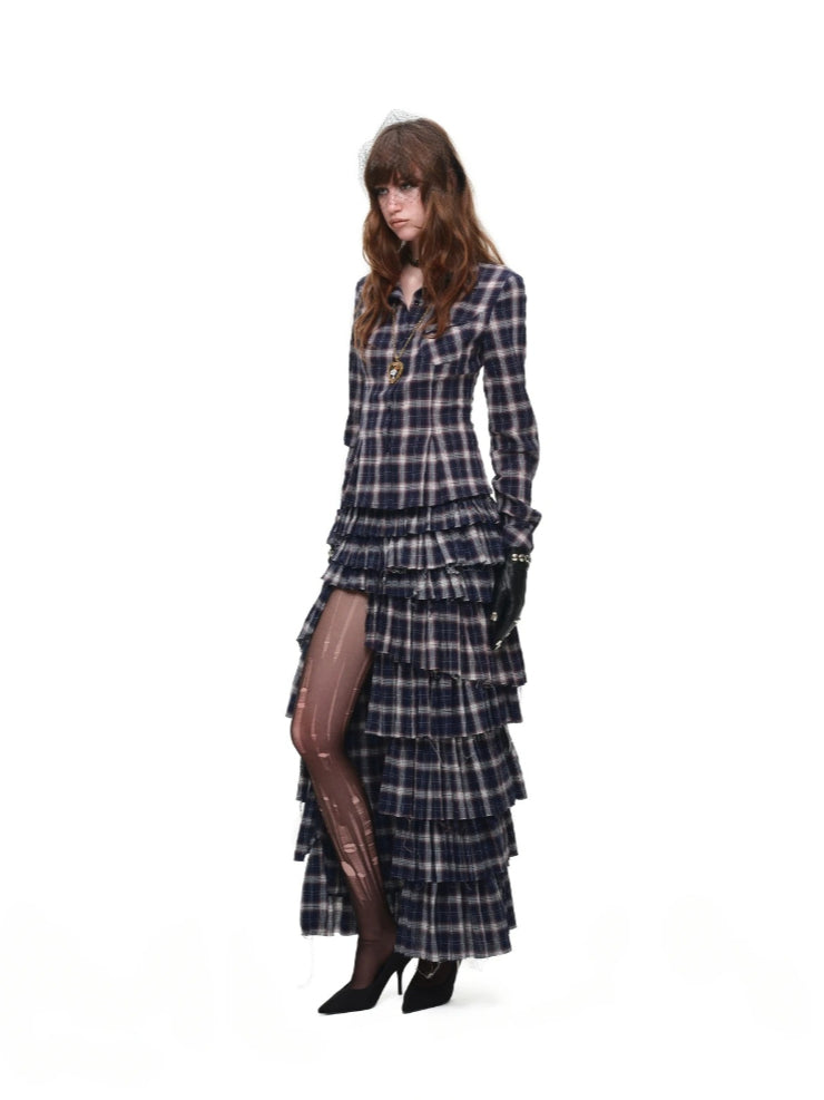 Plaid Deconstructed Maxi Skirt