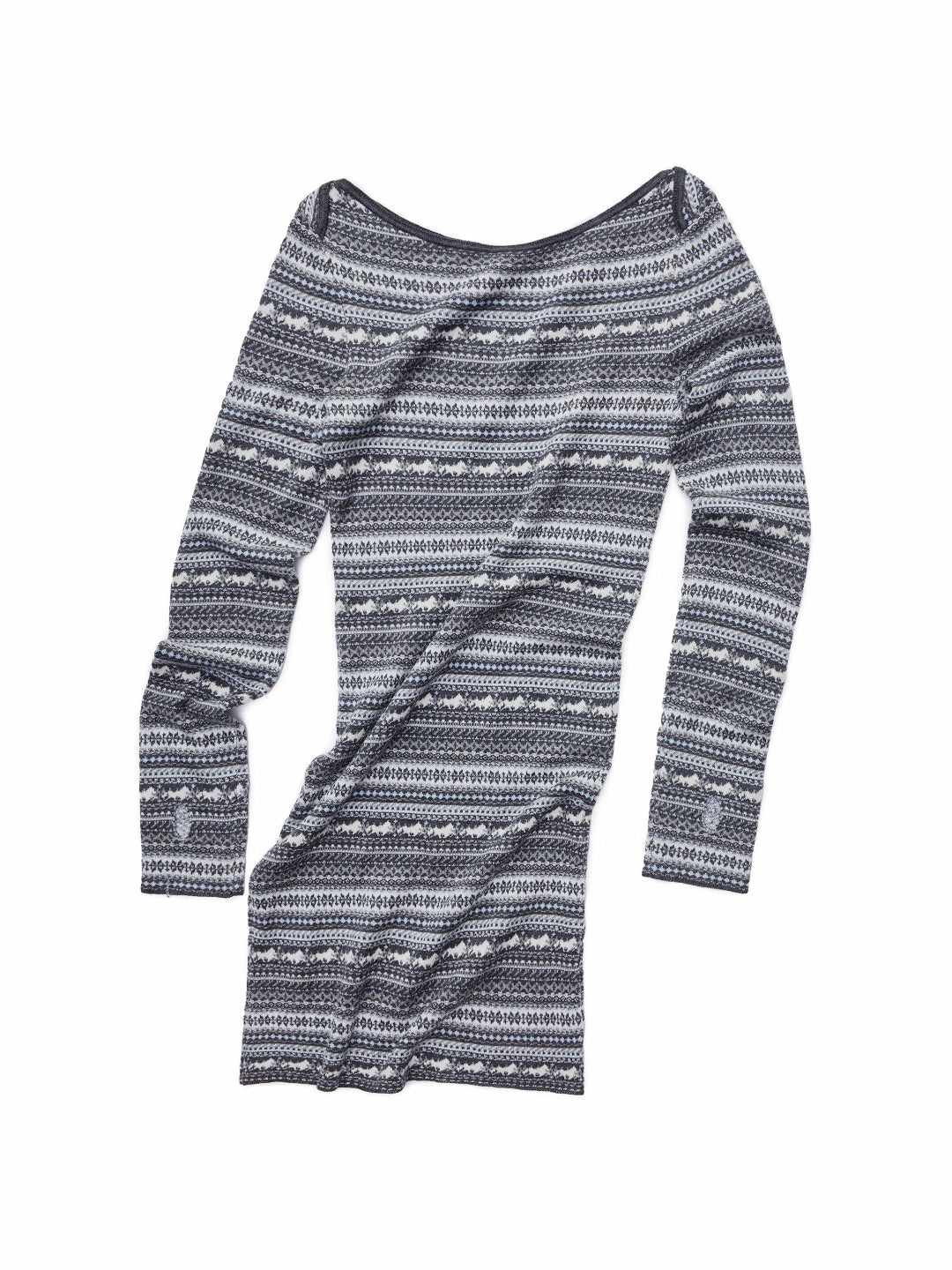 Fair Isle Off-Shoulder Jacquard Knit Dress