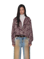 Washed Plaid Frayed-Edge Fitted Shirt