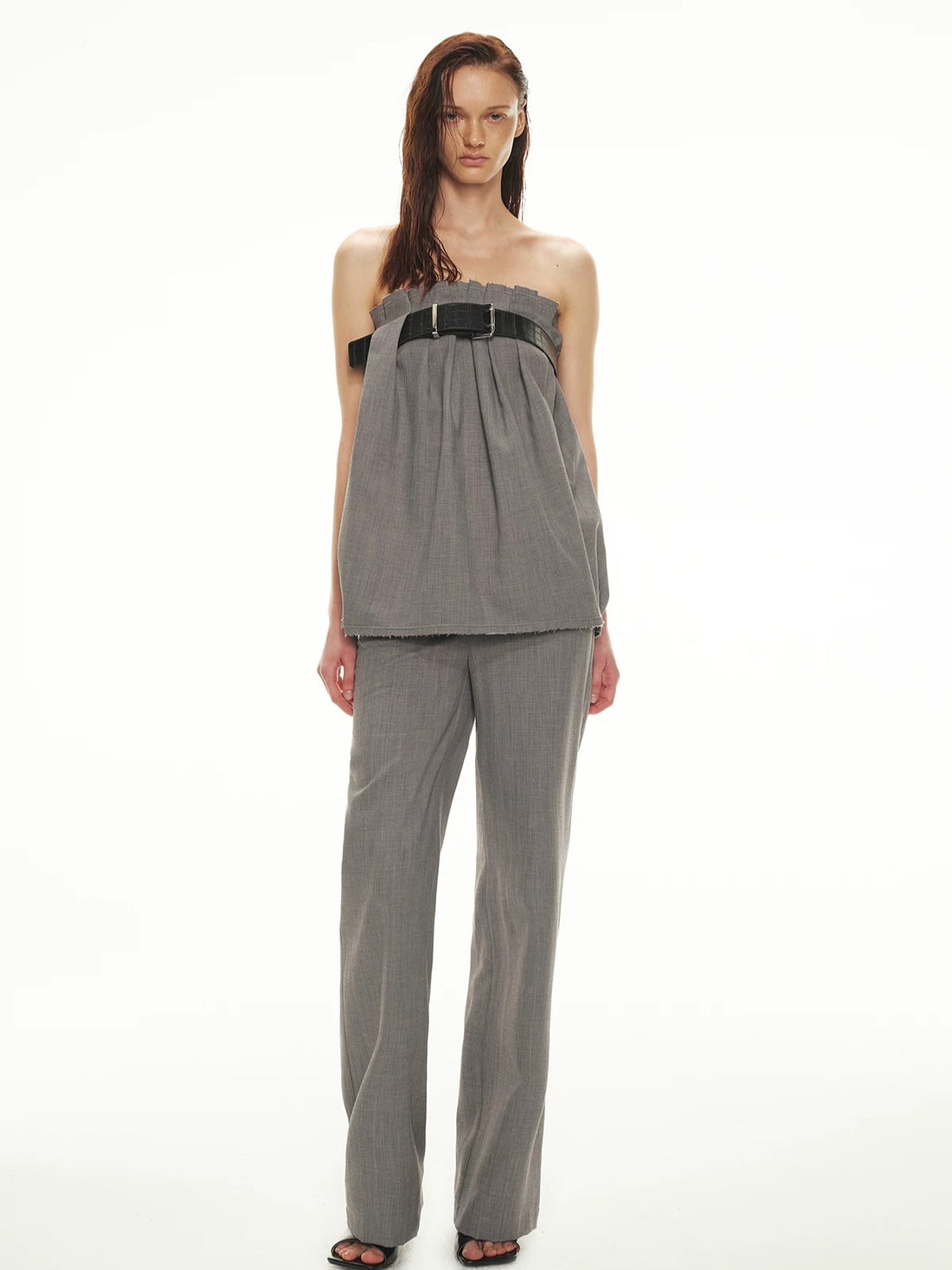 Linen Bandeau Pants Set