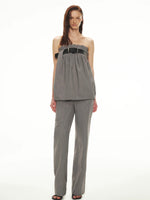 Linen Bandeau Pants Set