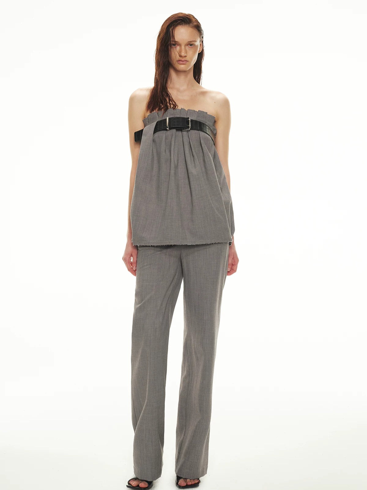 Linen Bandeau Pants Set