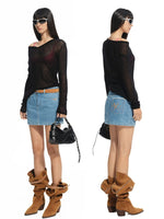 Retro Selvedge Denim Skirt