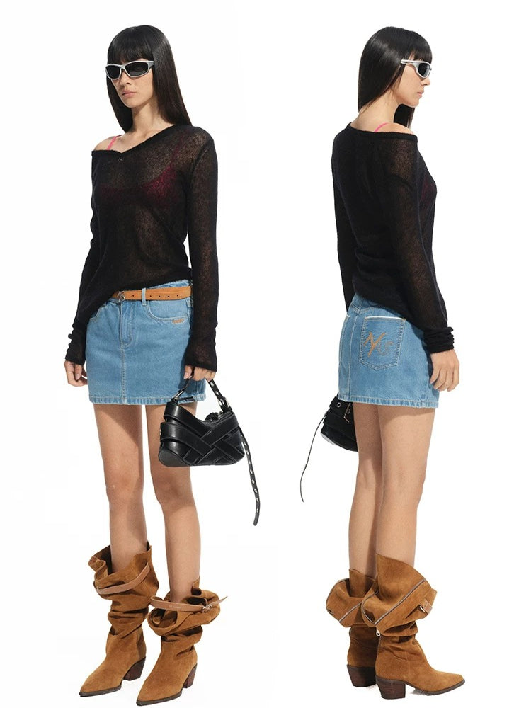 Retro Selvedge Denim Skirt