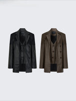 Structured Laced Leather Blazer
