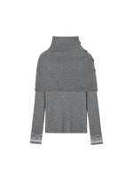 Black & Gray Layered Knit Top