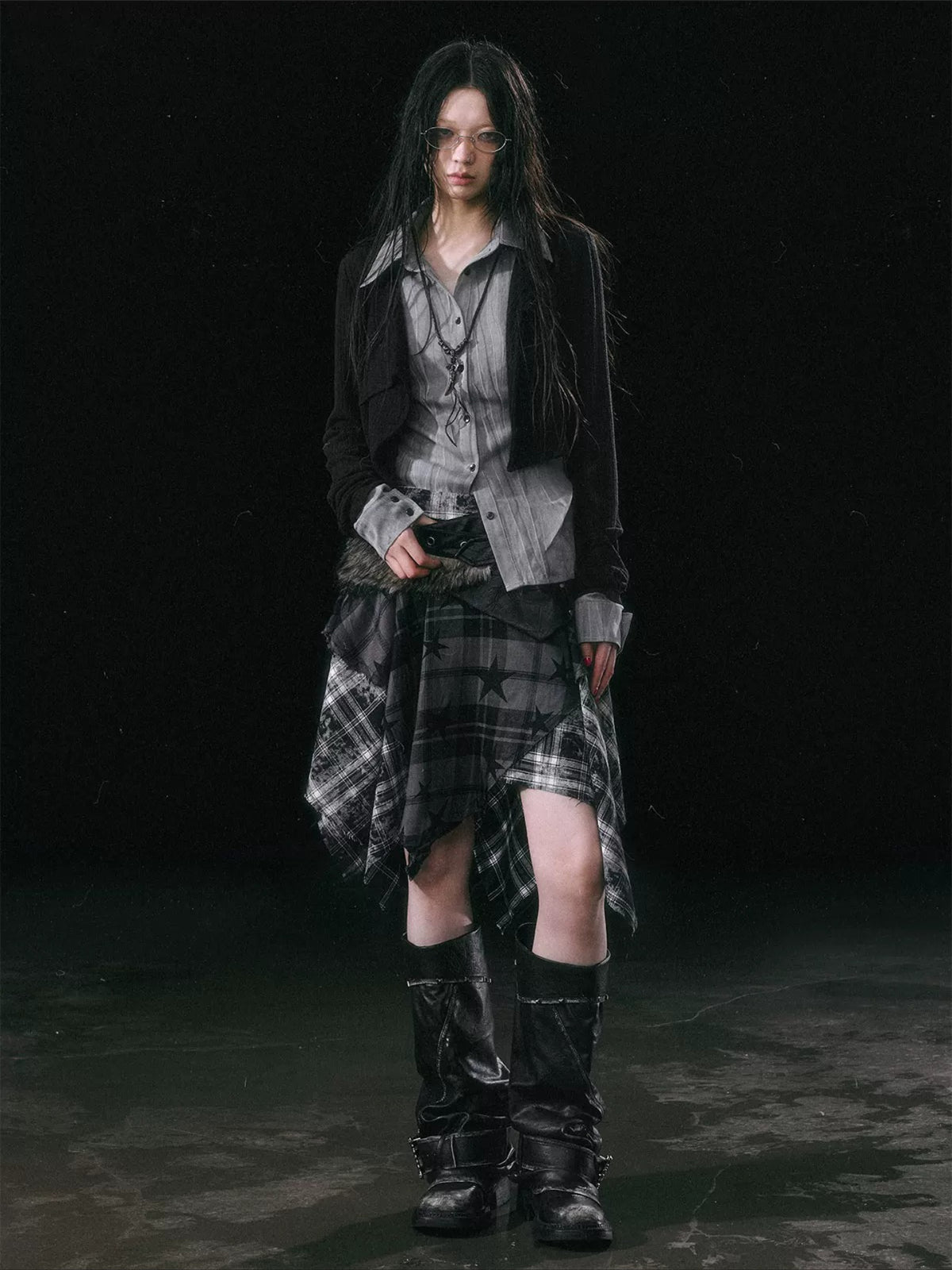 Star Plaid Skirt