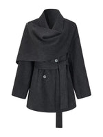 Modern Cape Scarf Wool Coat