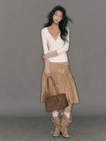 Layered V-Neck Ribbed Knit Top
