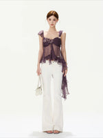 Floral Appliqué Chiffon Cami