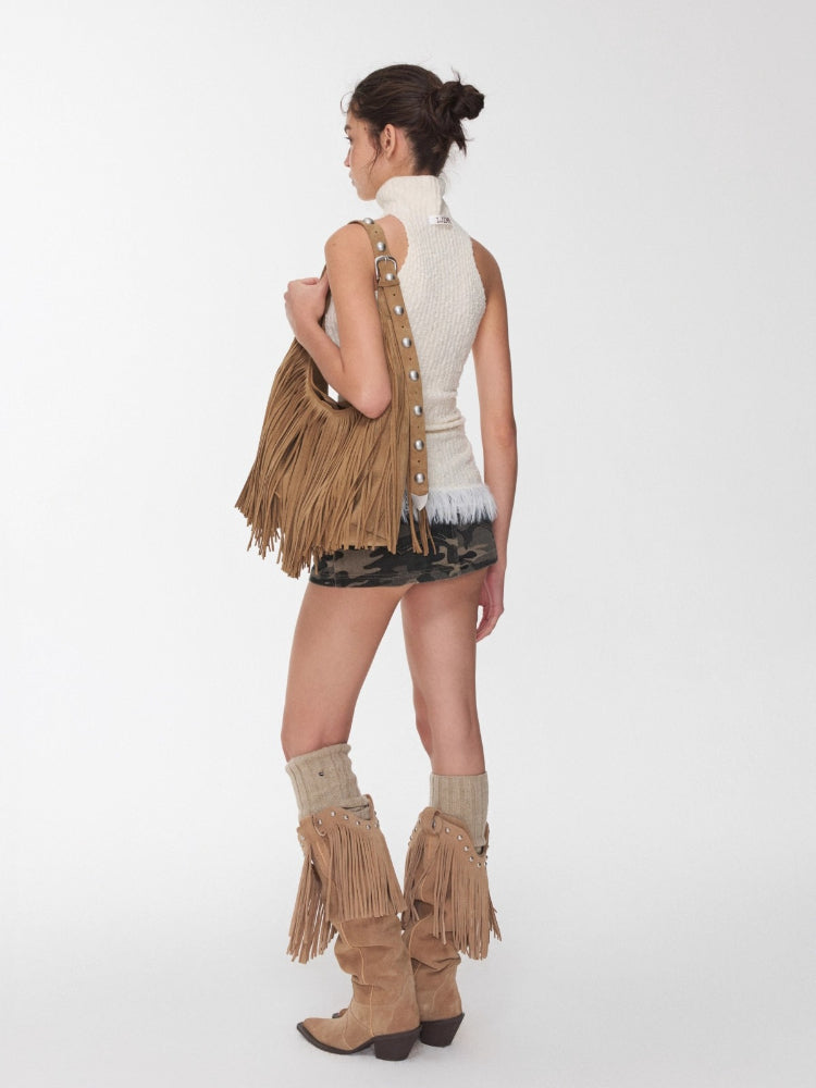 Hooded Faux Fur Knit Set