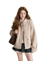 Appliqué Stand-Collar Jacket