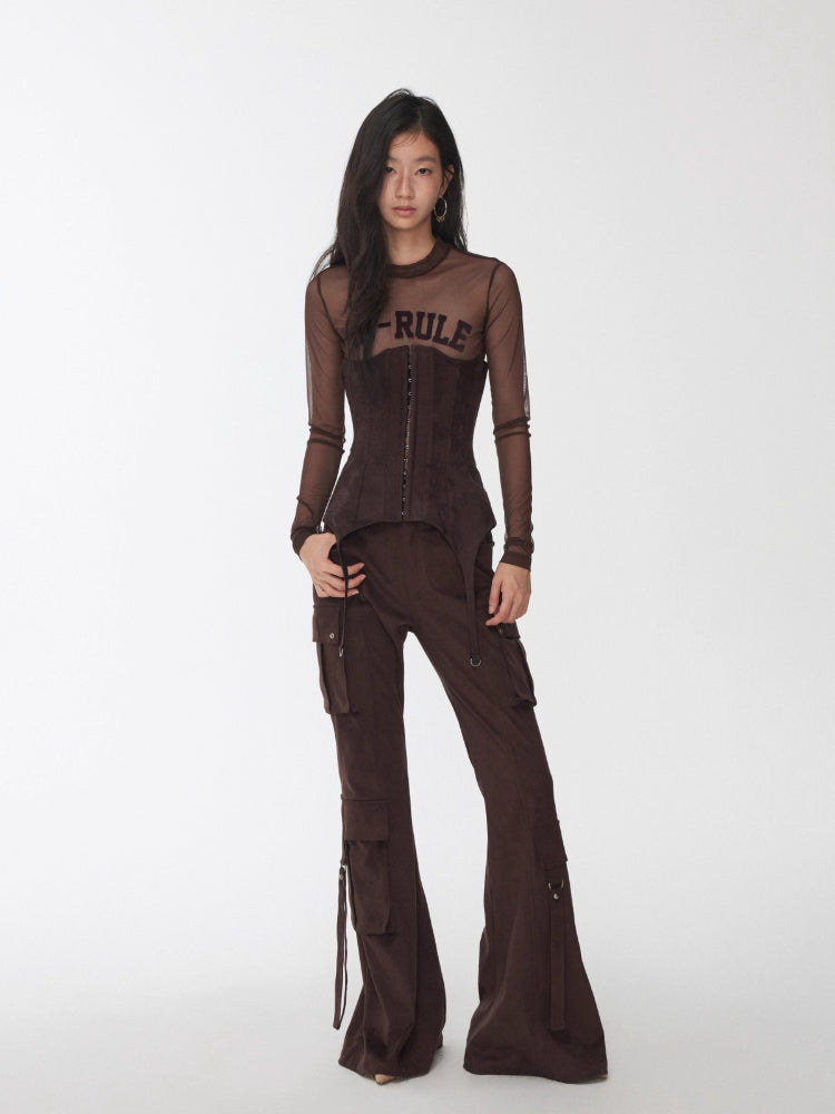 Suede Garter Corset Belt