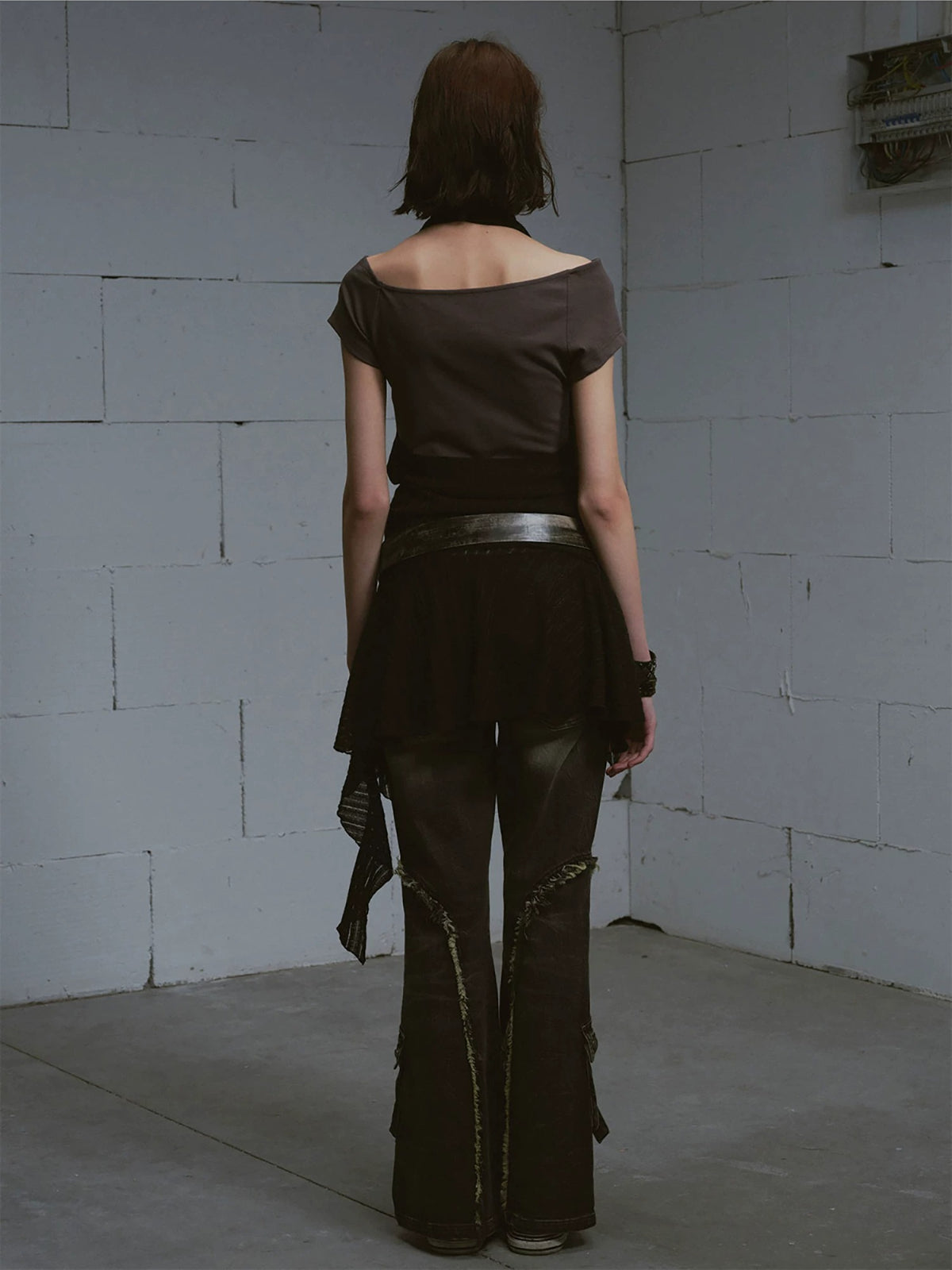 Vintage Scarf Layered Halter Dress