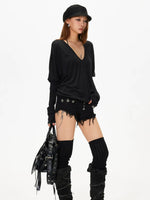 Oversized V Neck Tee
