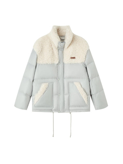 Shearling Patch Stand Collar Jacket