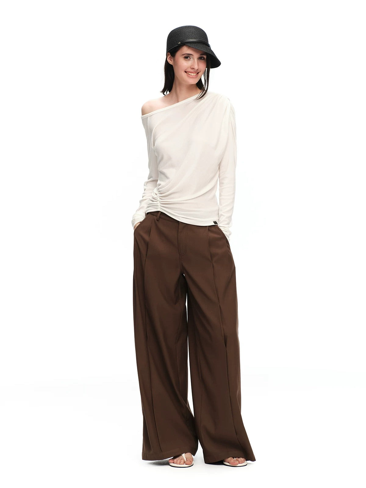Ruched Off Shoulder Top