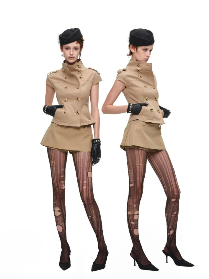 Double Breasted Cropped Jacket