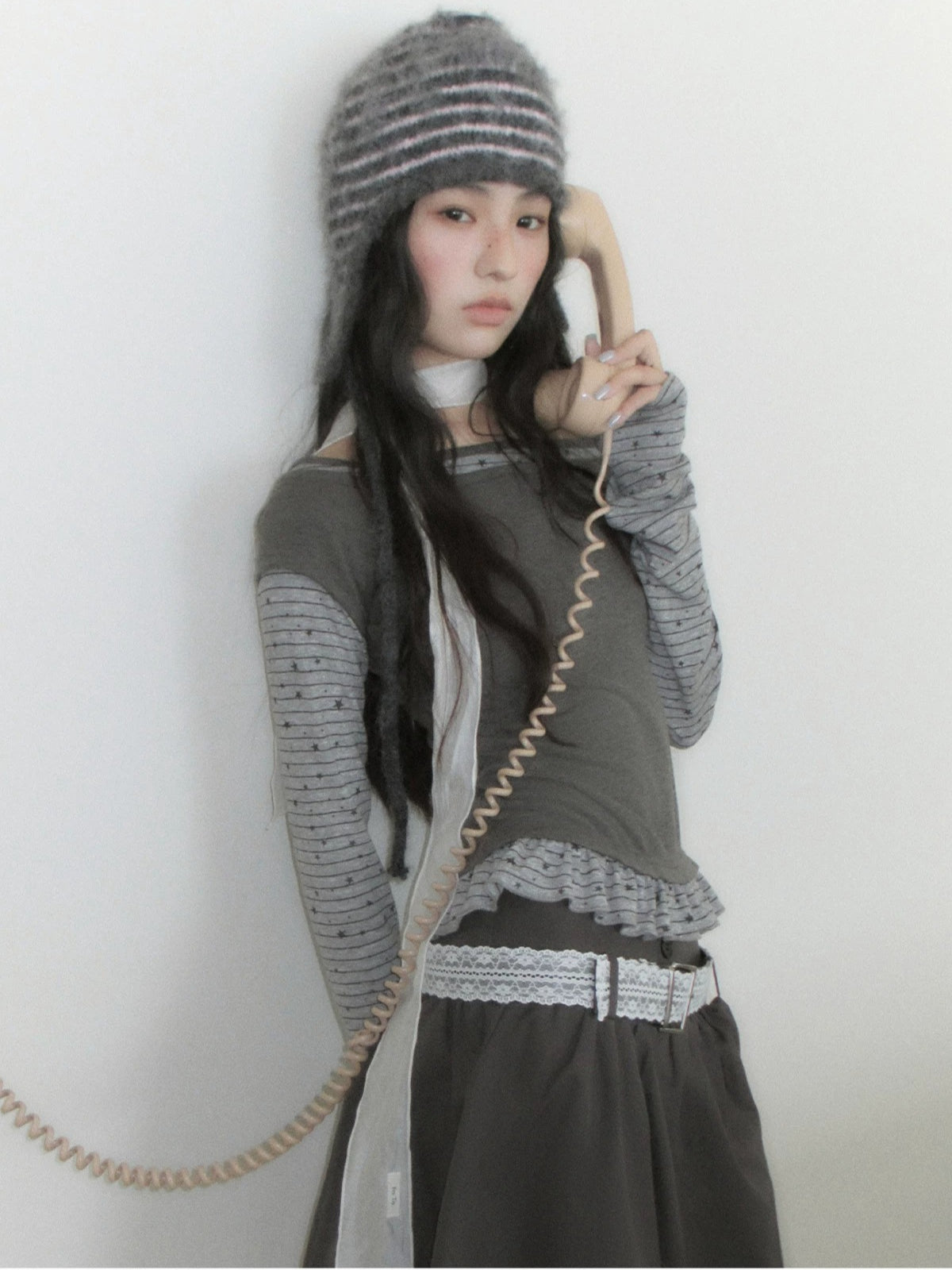 Star Striped Layered Long Sleeve Top