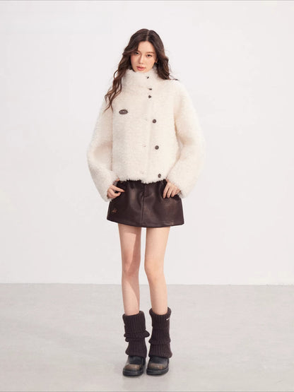 Shearling Stand Collar Jacket