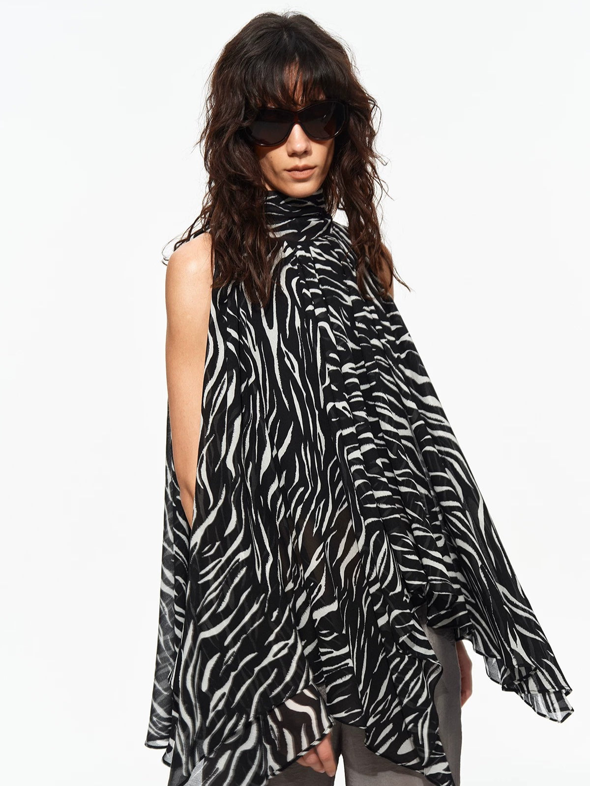 Zebra Halter Layer Top