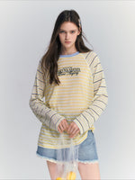 Striped Embroidery Top