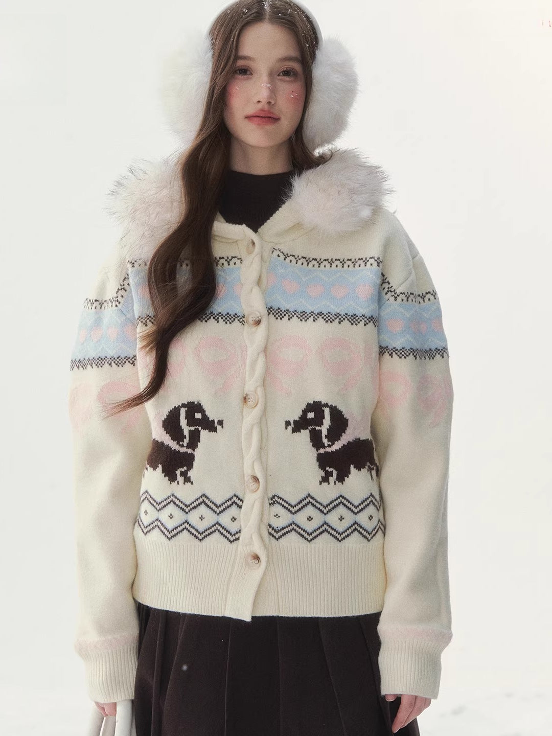 Vintage Fair Isle Dachshund Cardigan