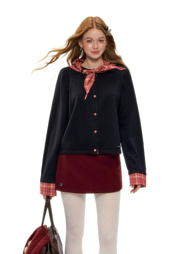 Wool Lace Layered Knit Top