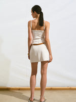 Fake Two-Piece Beaded Embroidery Cami Dress