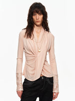 Cross Draped Acetate Top