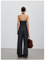 Pleated Drawstring Wide Trousers