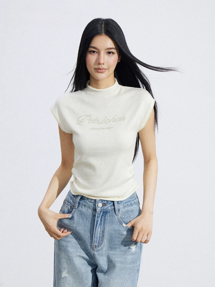 Rolled Hem Knit Top