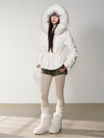 Faux Fur Collar Double-Breasted Down Parka