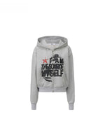 Distressed Print Hoodie Pants Set