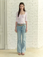 Square-Neck Cinched Shirt