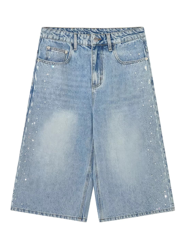 Rhinestone Capri Jeans