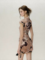 Velvet Blossom Qipao Dress
