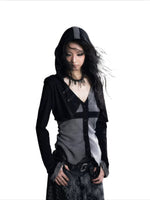 Hooded Layered Knit Top