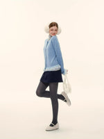 Faux-Layer Wool A-Line Skort