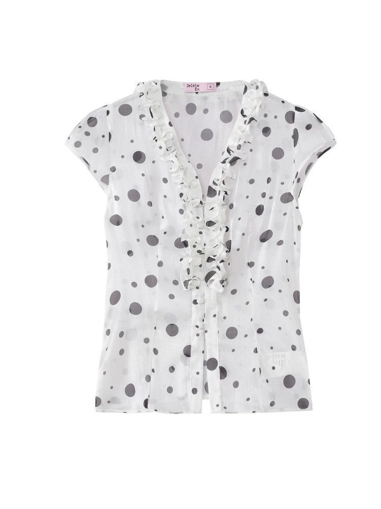 Polka Dot Chiffon Blouse