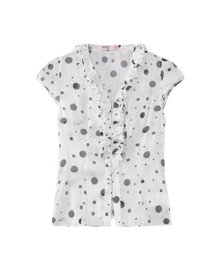 Polka Dot Chiffon Blouse