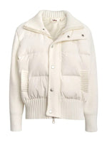 Stand Collar Knit Sleeve Down Jacket