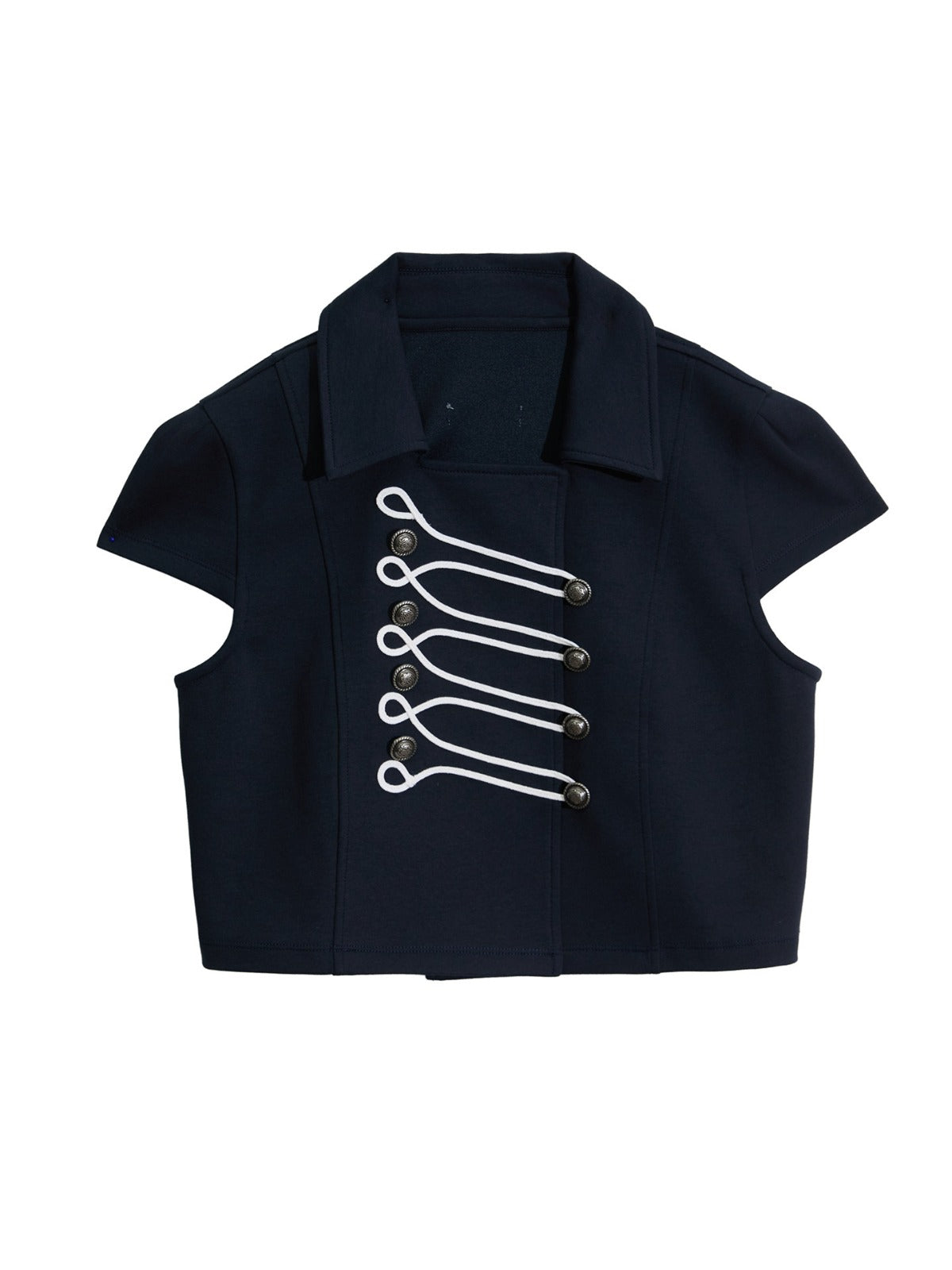 Double Breasted Cropped Polo Shirt