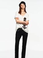 Rosette V-Neck Tee