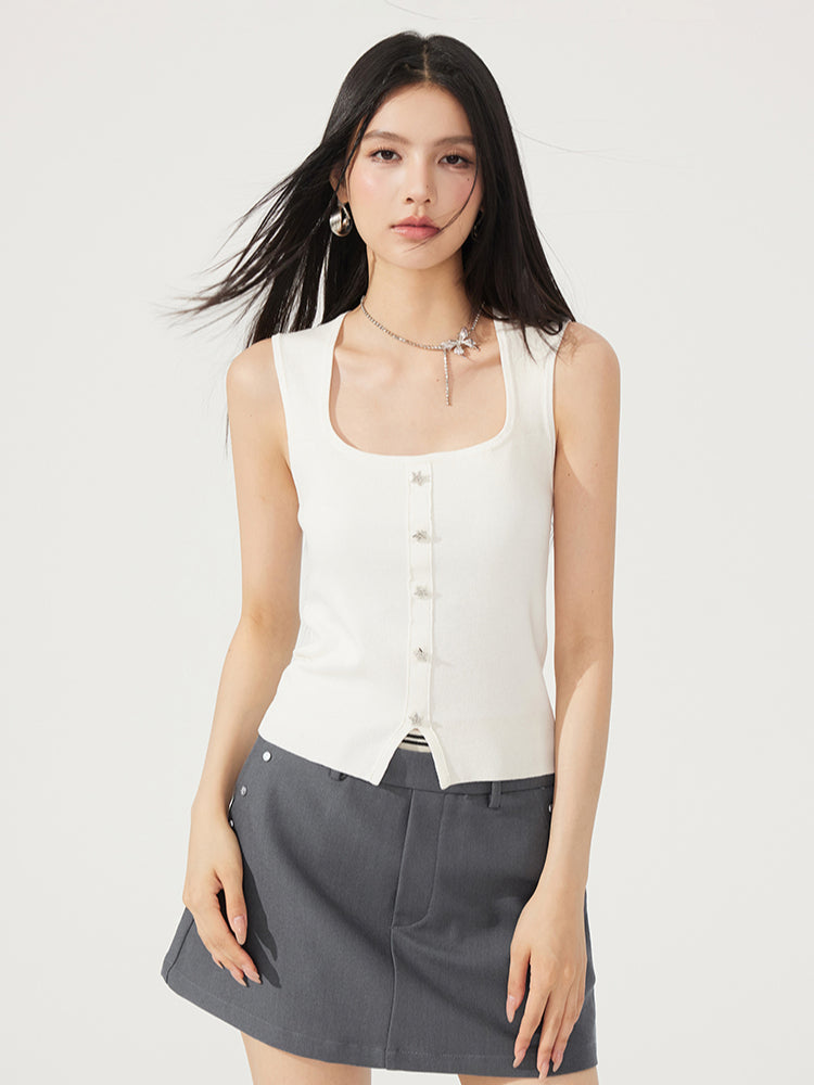 Large U-Neck Star Knitted Vest