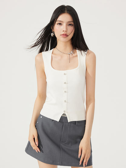 Large U-Neck Star Knitted Vest