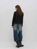 Quilted Down Knit Patchwork Jacket